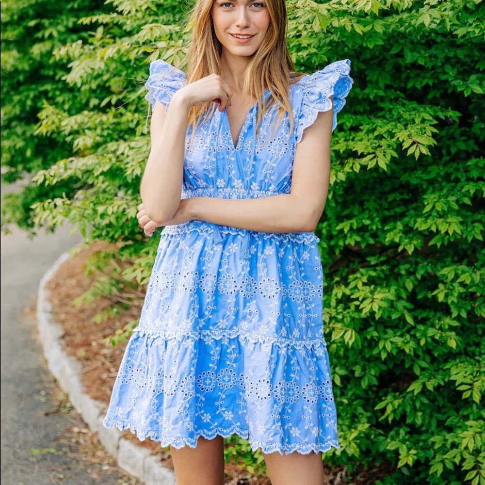 Sail to Stable dress- Hydrangea Eyelet size small